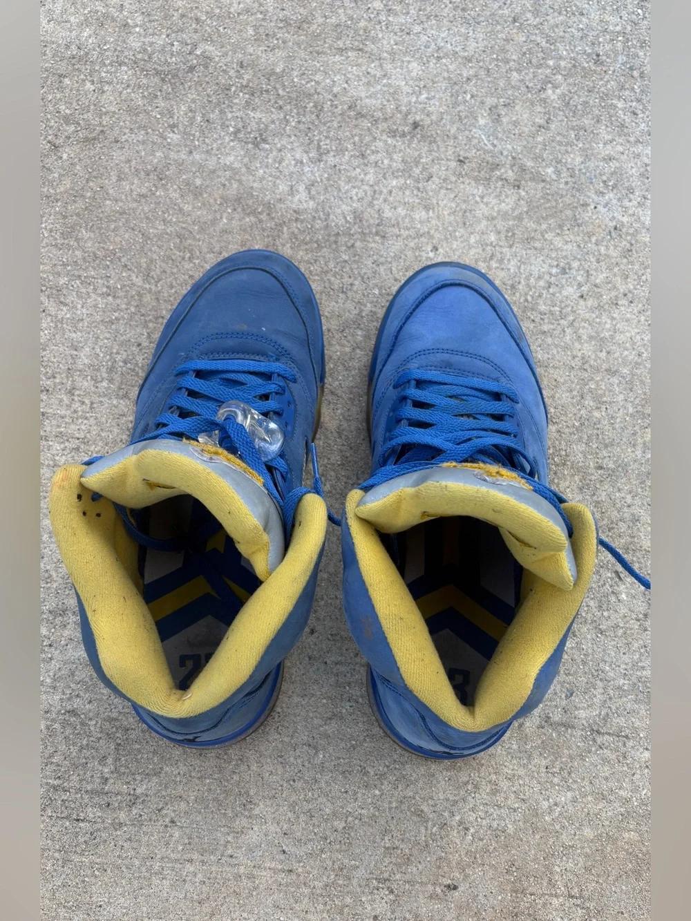 Jordan Retro High-Top Sneakers in Blue and Yellow